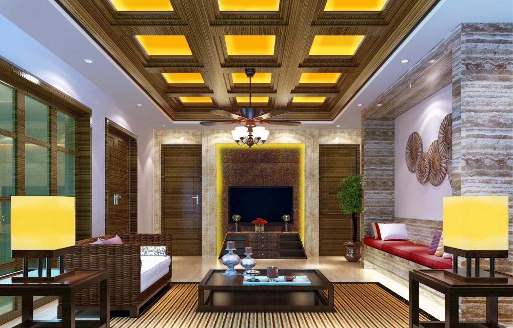 东南亚风情高端客厅设计-2