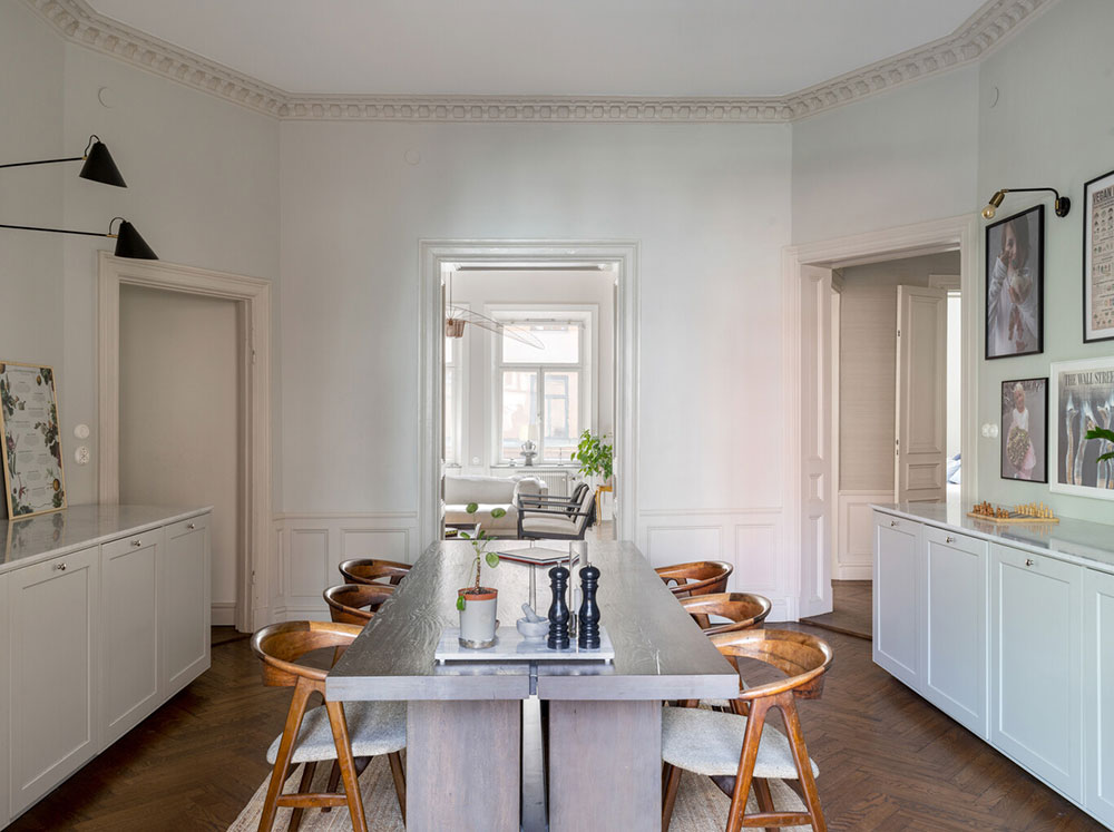 斯德哥尔摩公寓优雅图书馆设计-19