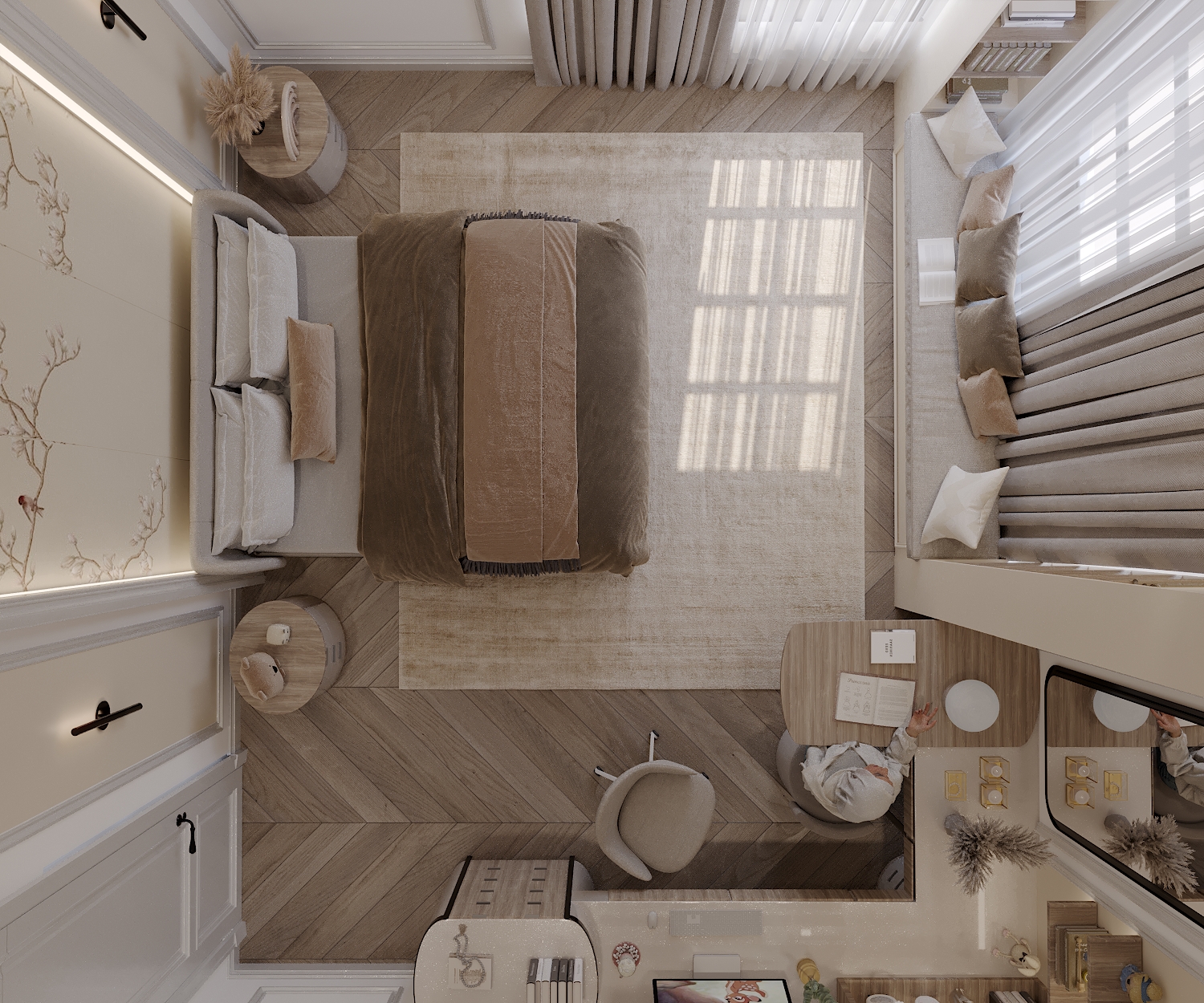 女孩卧室新古典室内设计-5