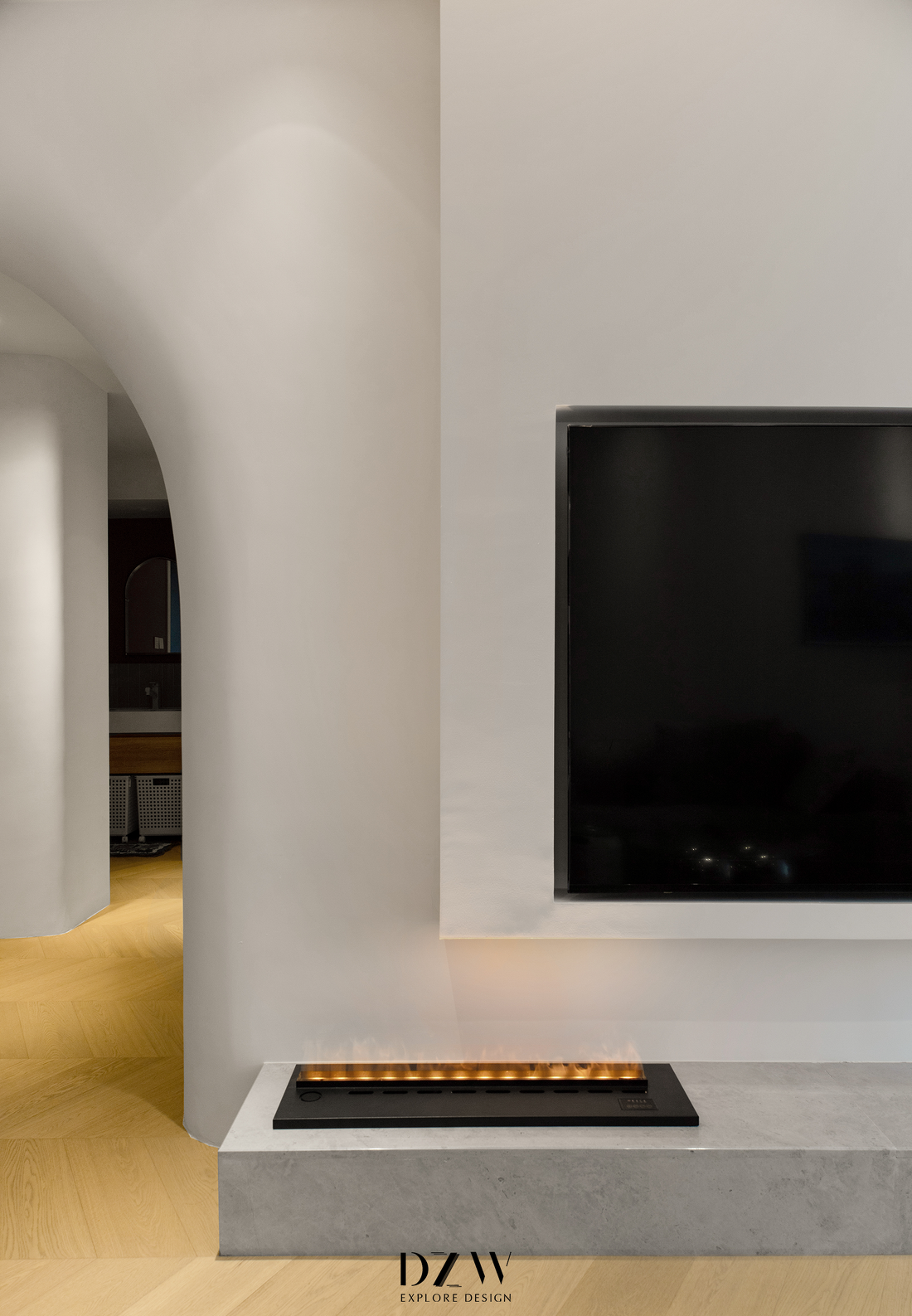 弧形拱门,波浪墙面新居设计-22