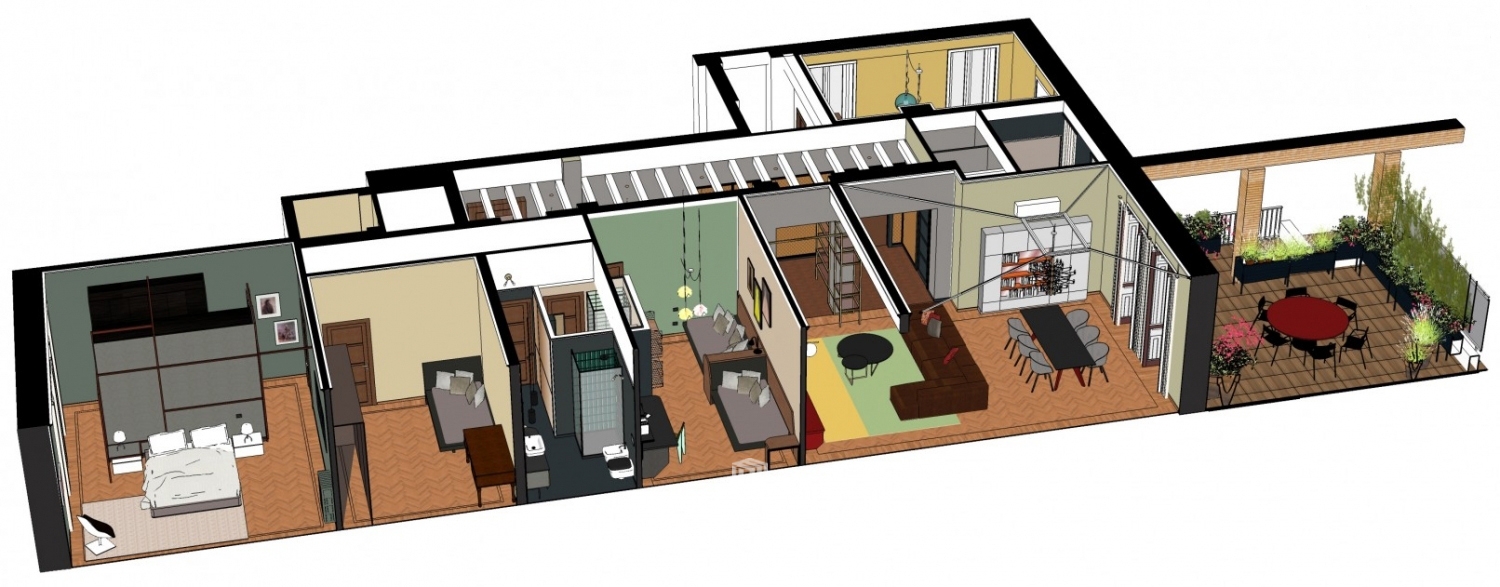 marcante-testa设计--意大利250㎡形体公寓-14