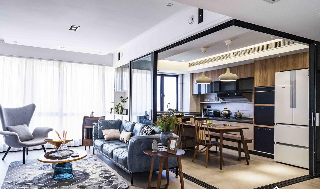 理居设计丨小户型全开放餐厨客书房,空间利用最大化-24