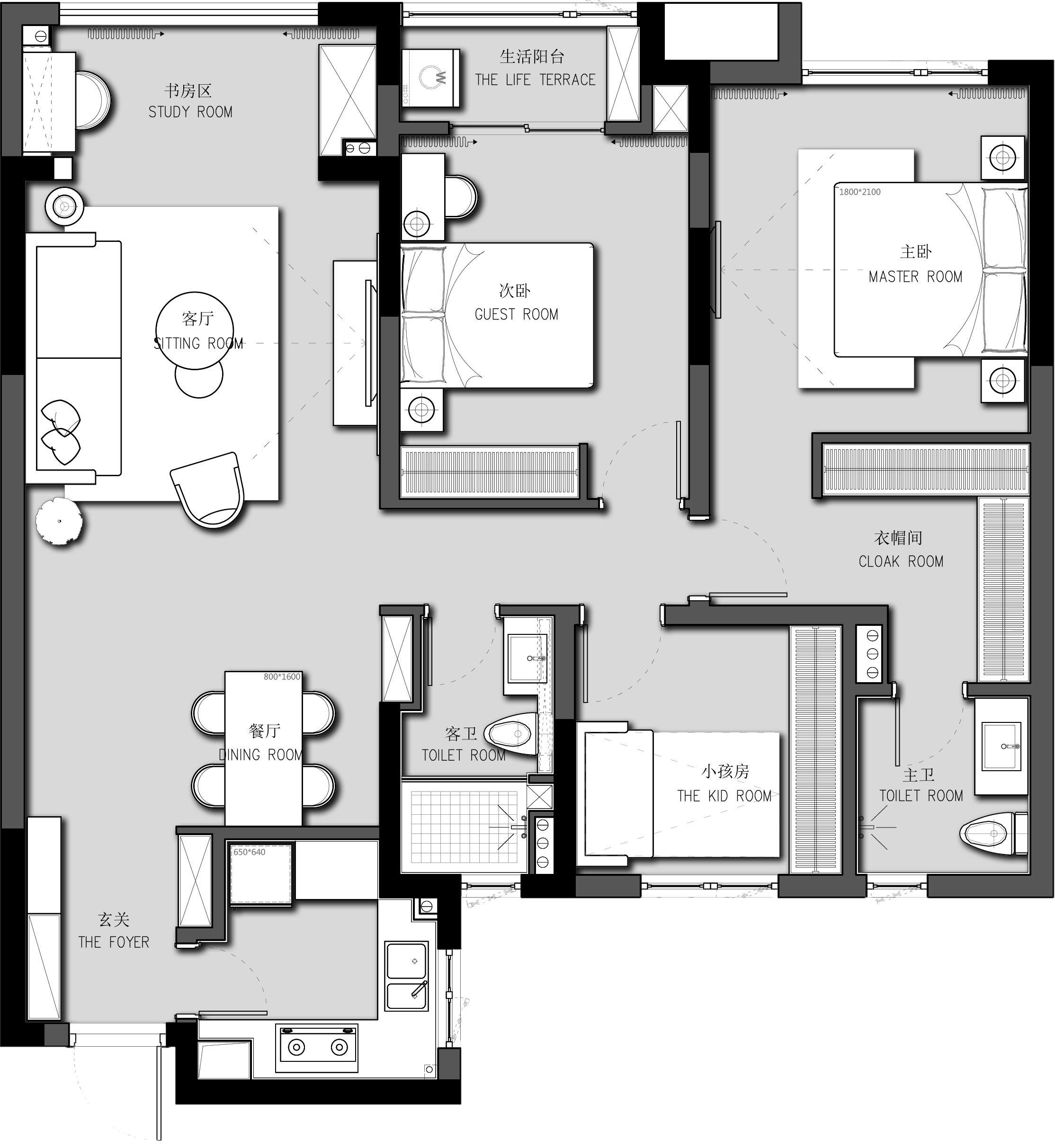 江南国际城 110㎡休闲北欧风设计,木元素与灰色基调的完美融合-11