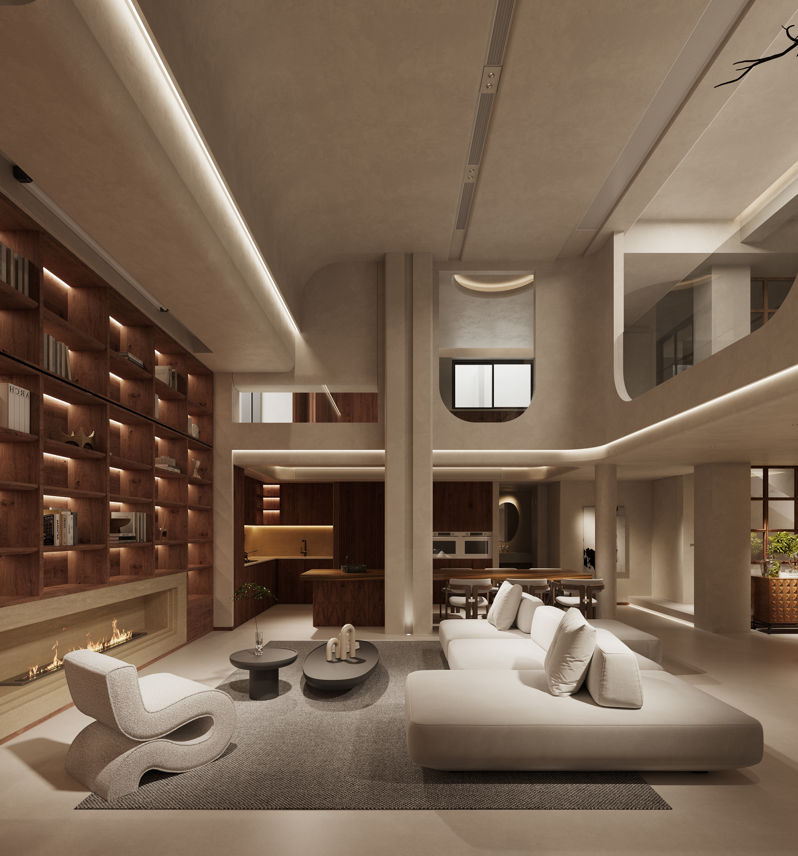 诧寂奶油风 现代别墅 -9