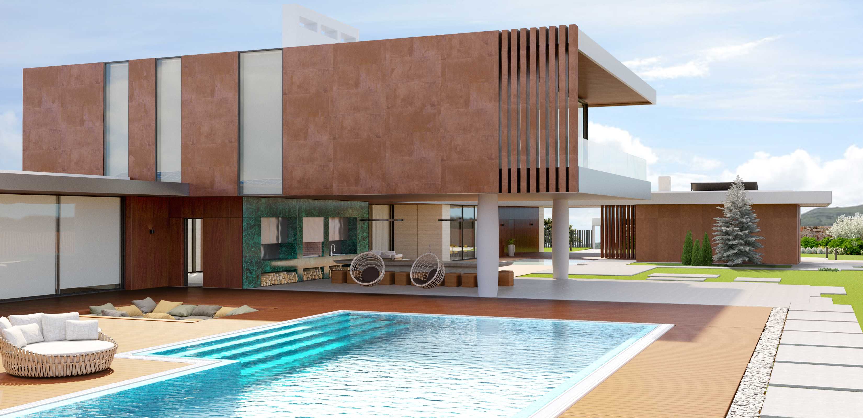 简约材质构建现代隐居空间——Dzoraghbyur 别墅-9