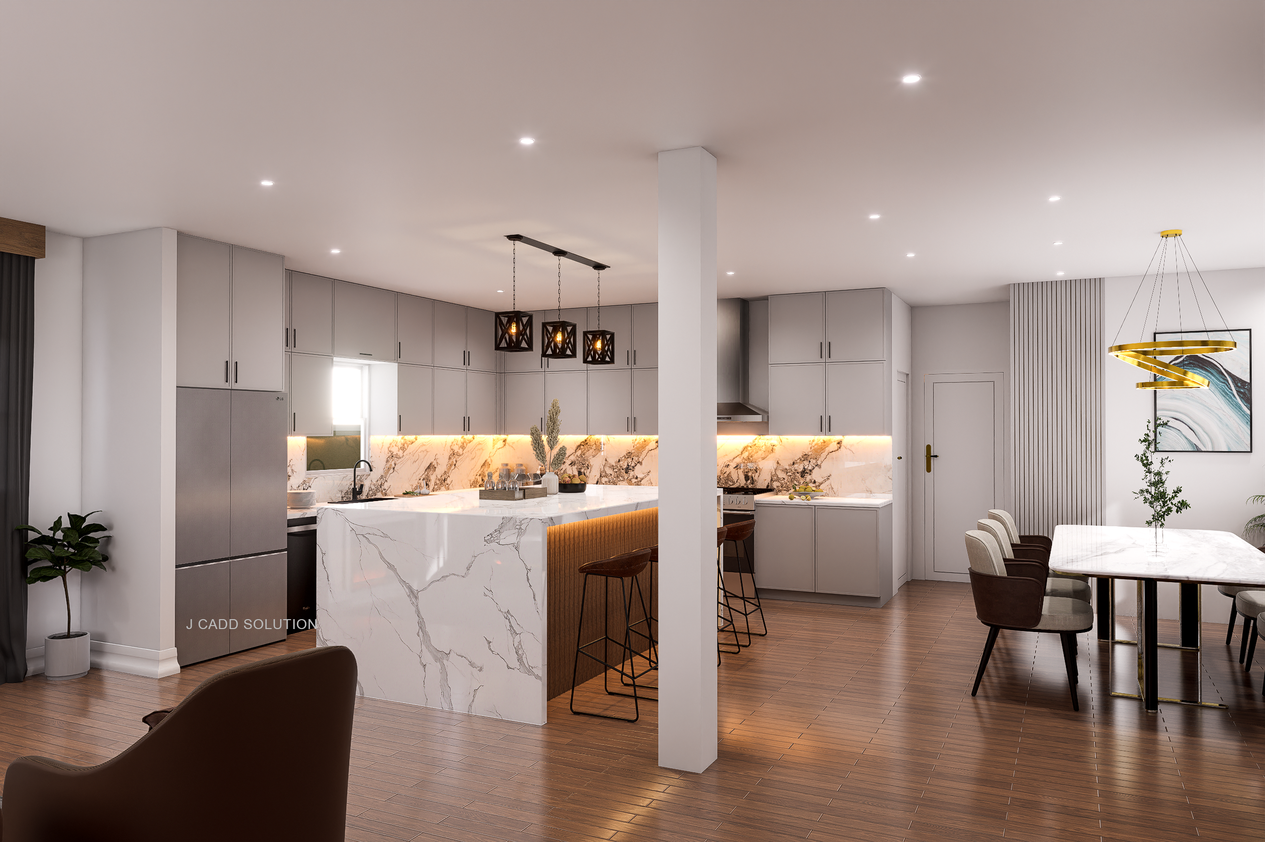 KITCHEN ,DINING ,LIVING INTERIOR PROJECT @ CANADA-2