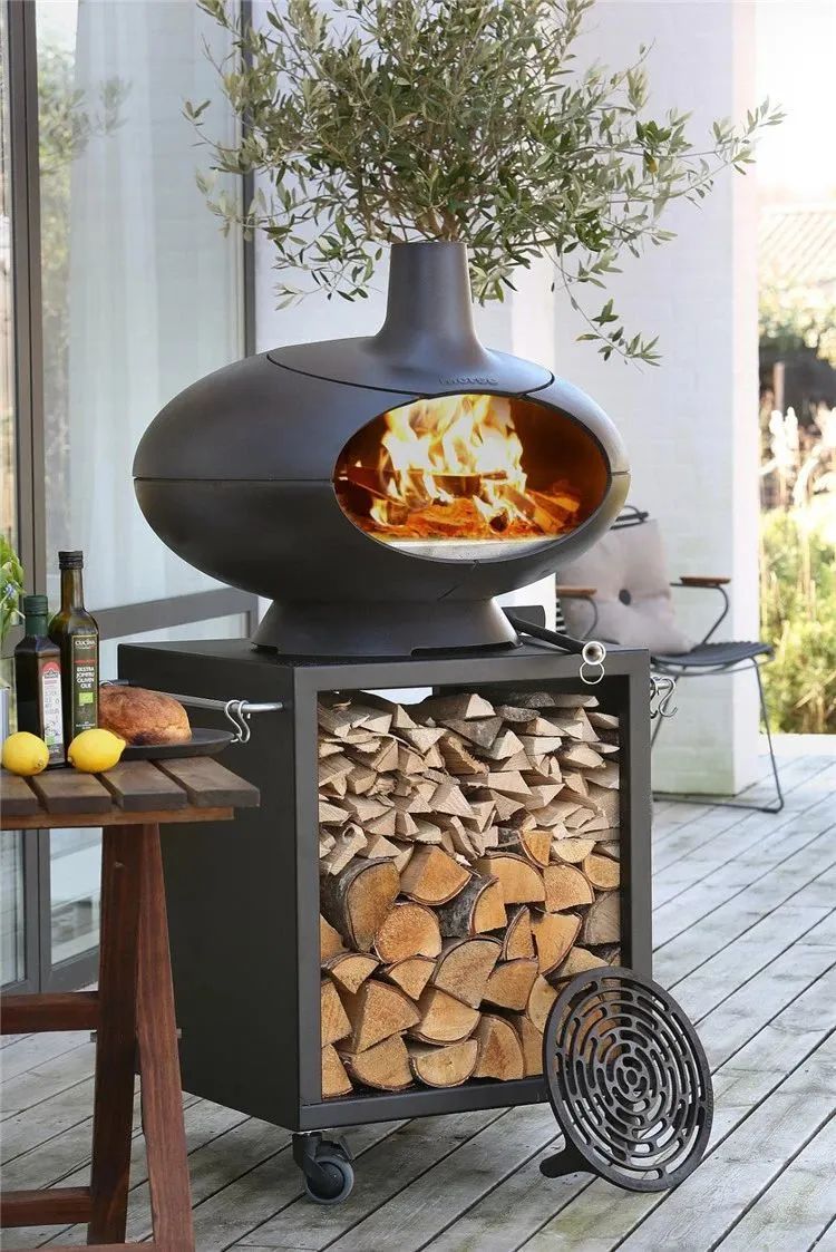 冬日里的温暖庭院壁炉设计-52