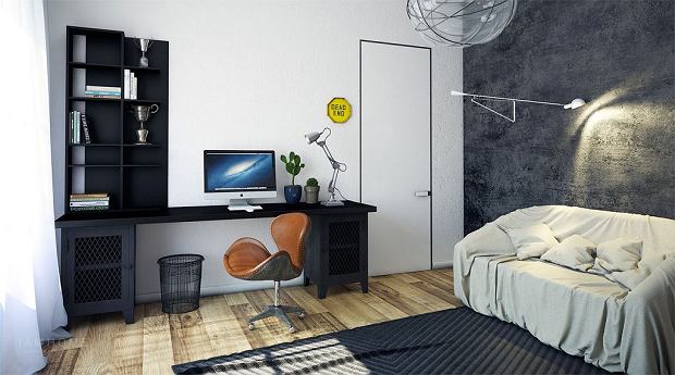 现代灰蓝色调公寓室内设计丨俄罗斯I AM HOME室内设计工作室-43