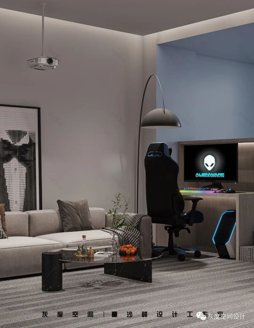 赛博朋克电竞酒店丨灰度空间设计-55