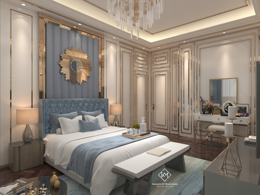 Anastasiya Gushchina丨平层丨Luxurious Neo-Classic Master Bedroom Design-1