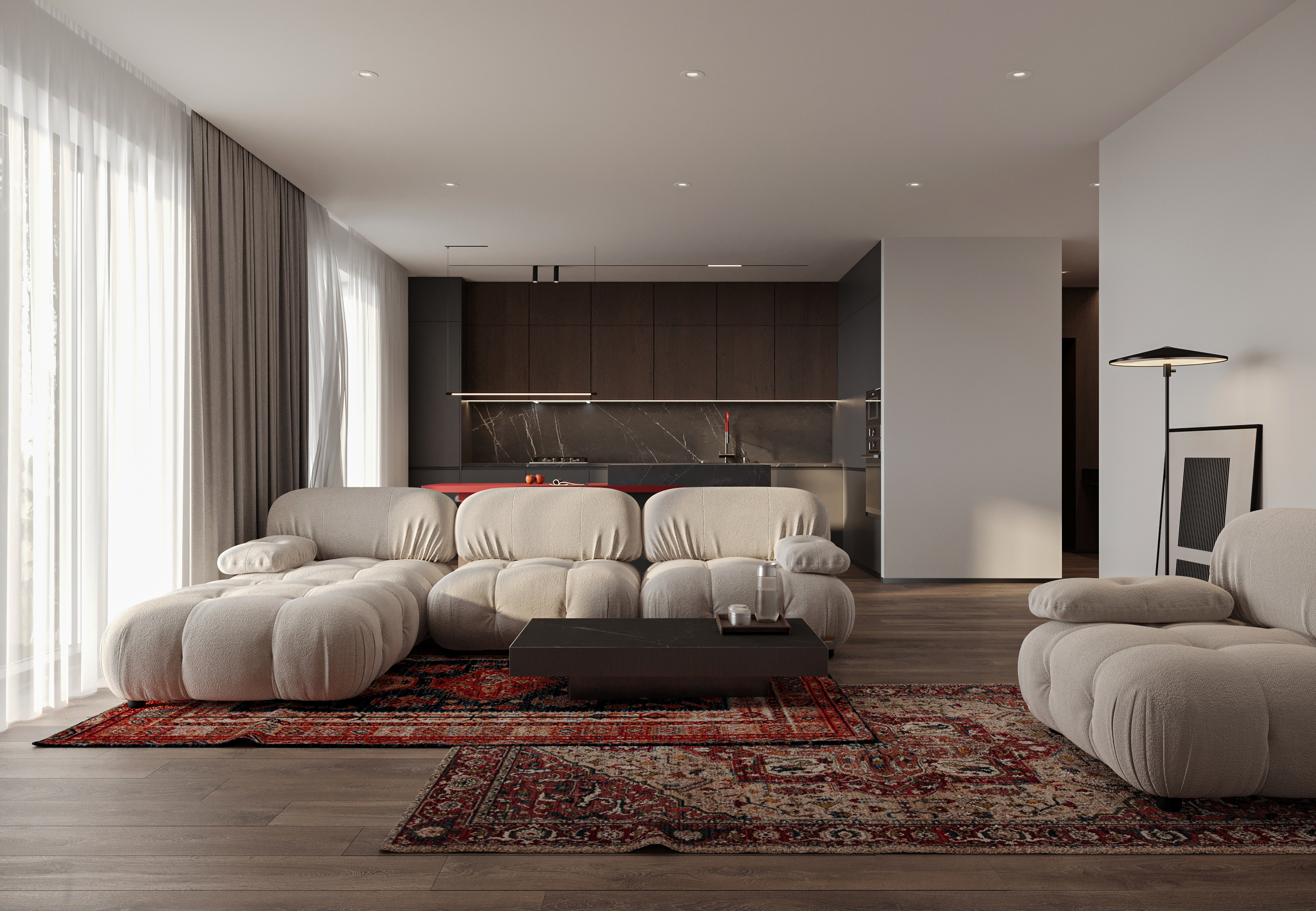 Red accents — Lviv townhouse for young couple-9