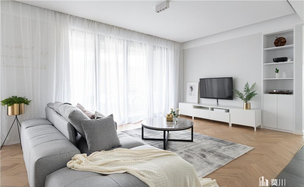 莫川设计丨平层北欧风 | 简约黑白灰,致敬悠闲生活-6