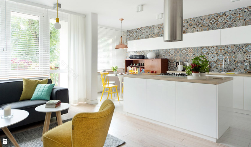 波兰82.5㎡现代简约花砖公寓 WIDAWSCY STUDIO ARCHITEKTURY-3