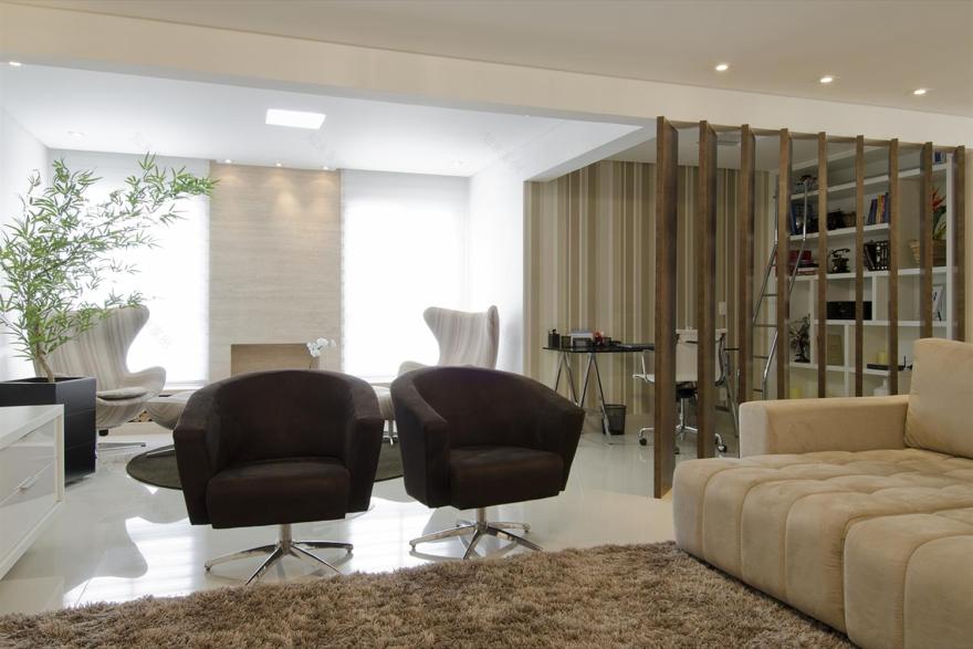 巴西 SP 公寓设计 | 木质与石材的完美结合-7