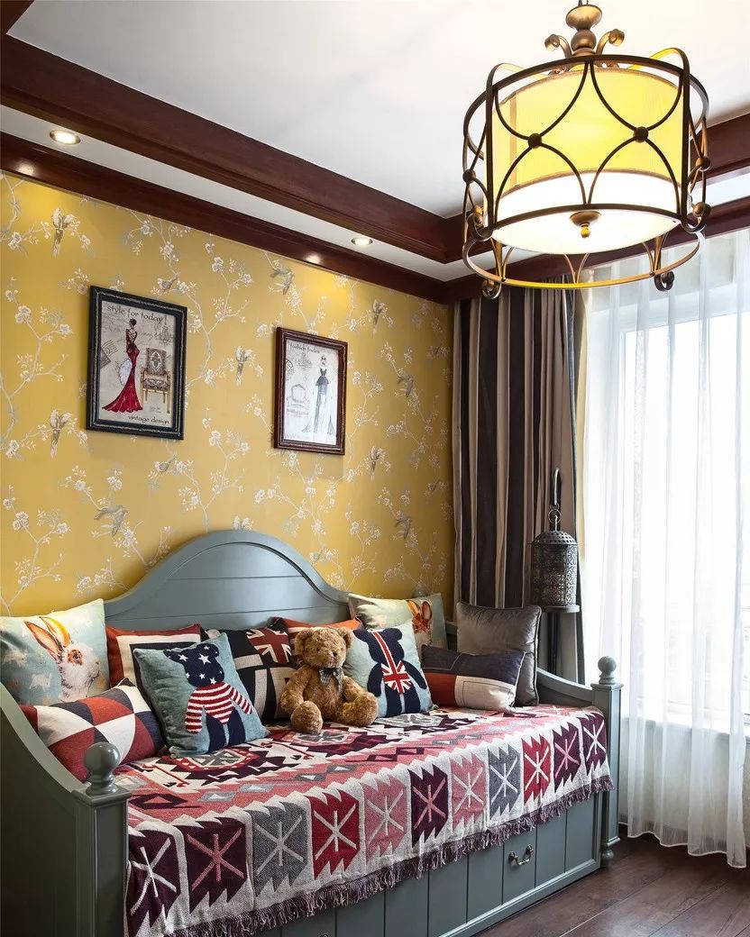 美式混搭风家居设计 | 公共区域棕色调，书房中式风-11