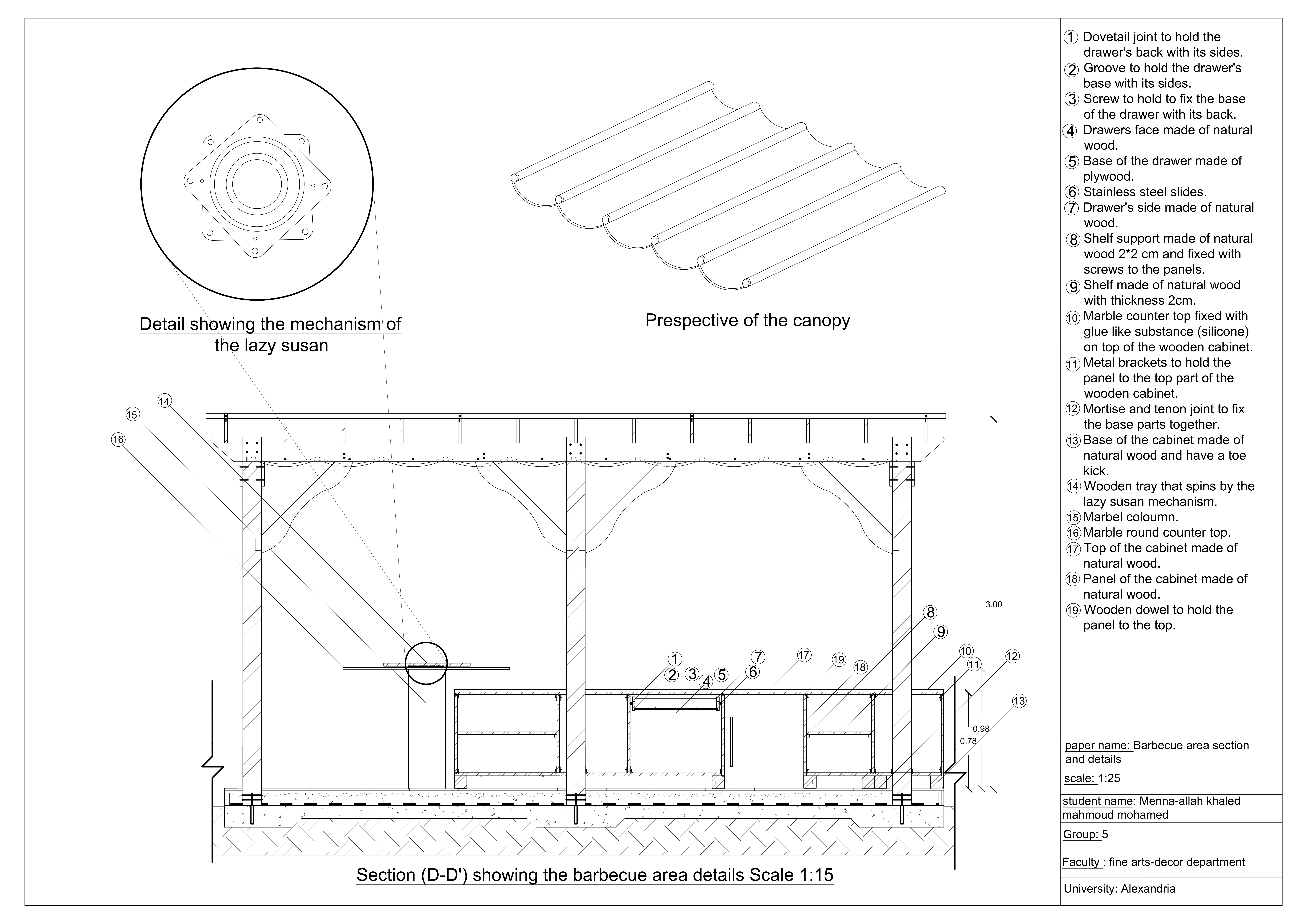 Pergola for BBQ area working details-4
