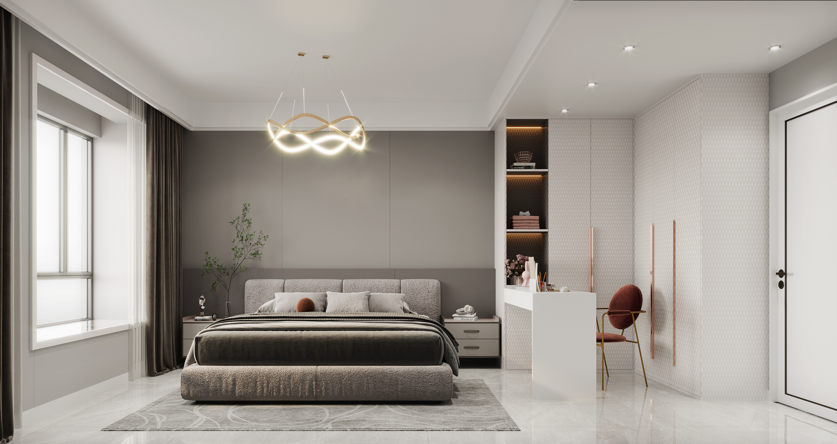 简约诗意的卧室设计丨星夜设计表现-5