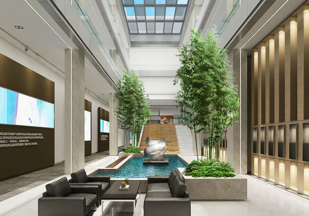 自豪药业现代简约办公室设计-0