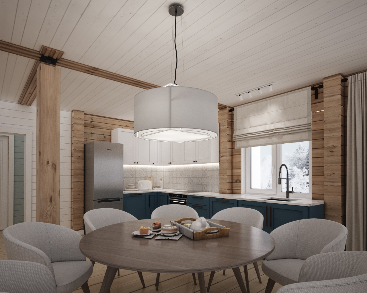 Яркий дом на Плещеевом озере в д. Купанское, 200 кв.м.-5