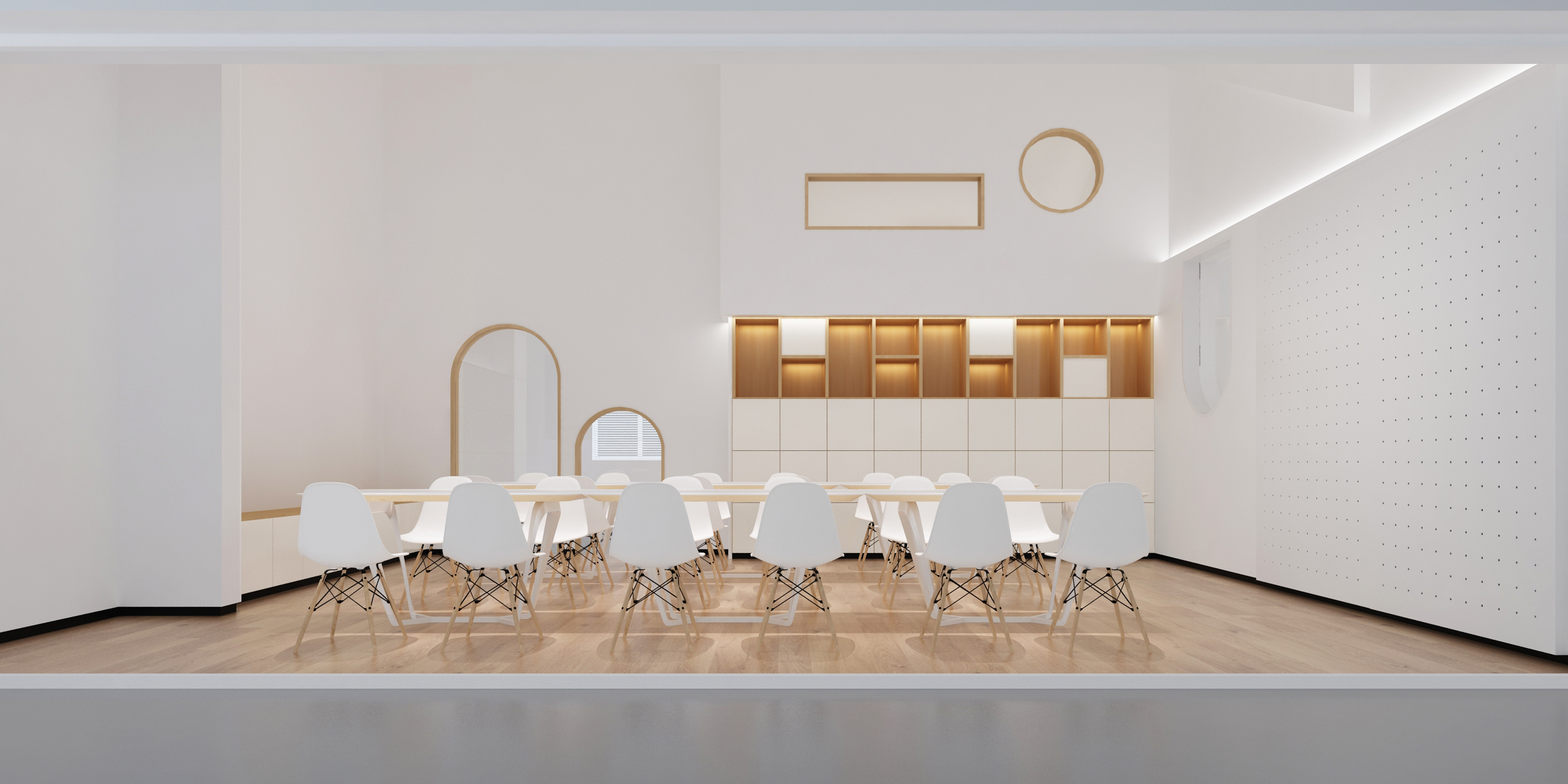 童画美术教育空间,极简点线面的友好设计-8