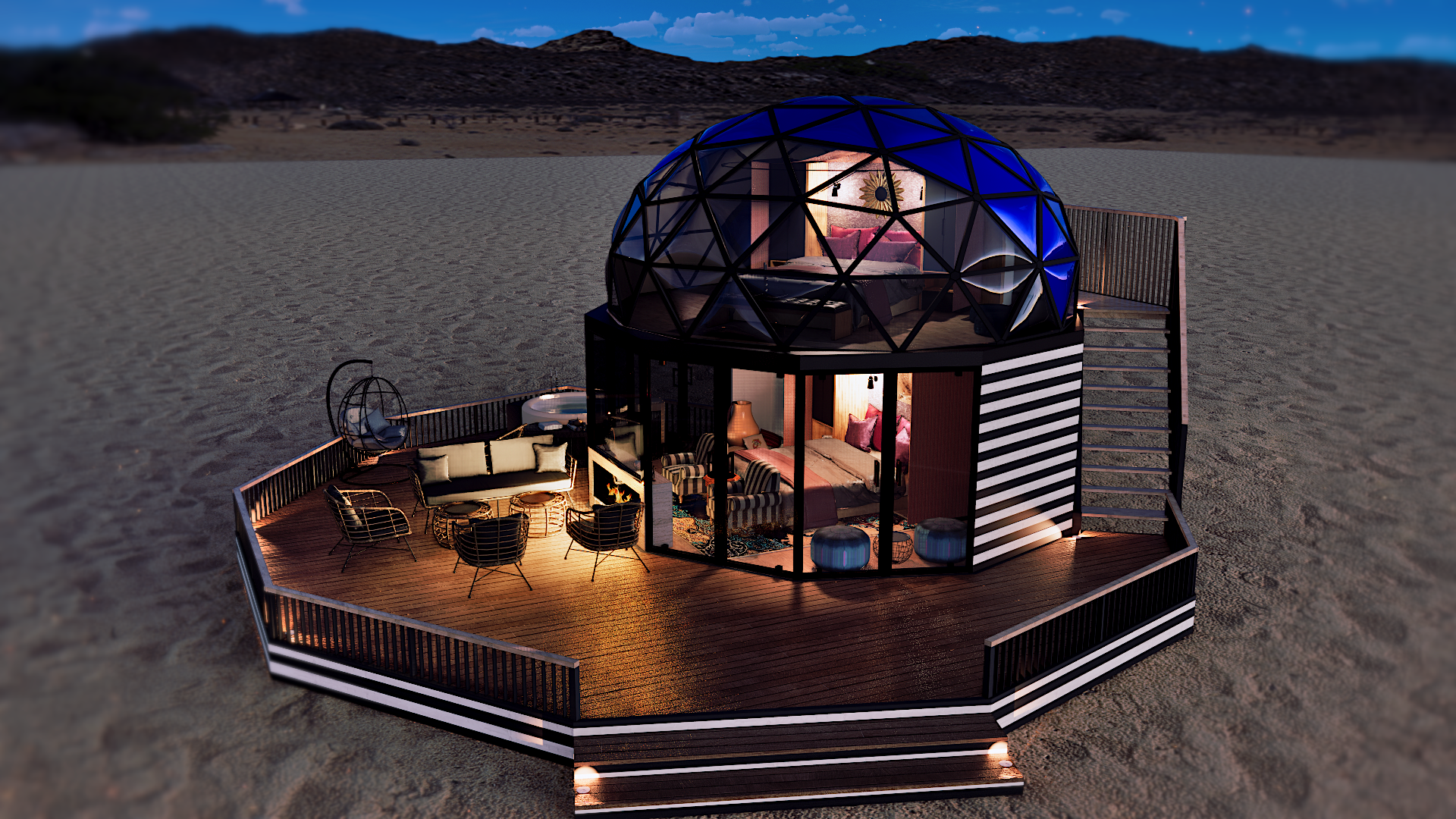 豪华露营舱 测地线圆顶佩特拉-21