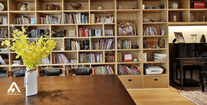 南昌莱蒙都会平层,书卷气息客厅设计-16