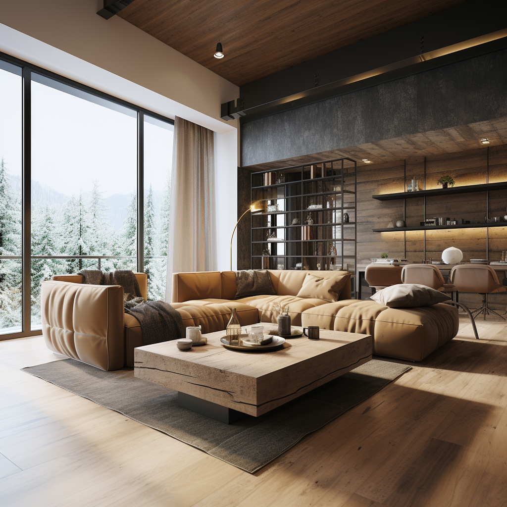 潮流工业风客厅设计-18