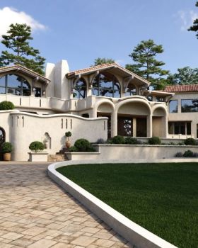 3D Villa Render: Coastal Architecture in Pebble Beach