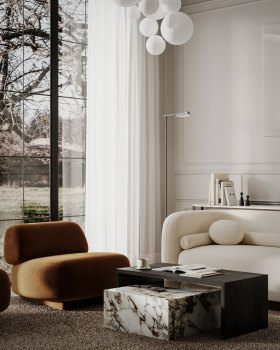 带装饰的美观客厅设计