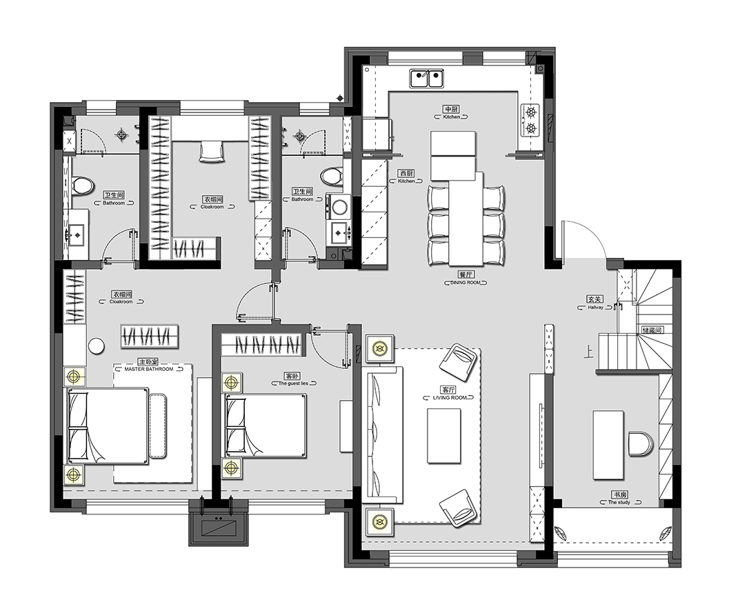 金泰中央公园上叠样板间 | 231㎡气质高级黑,简约时尚、格调十足!-43