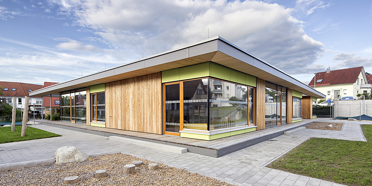 模块化建造的希肯豪森和米特尔施塔特幼儿园丨德国-1