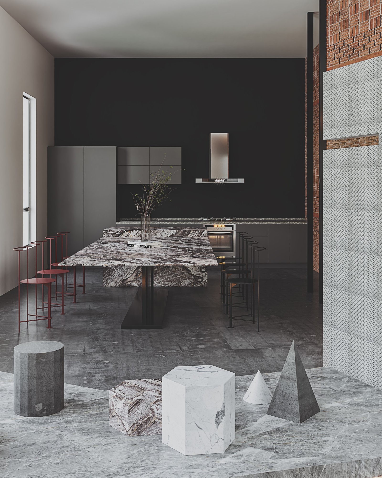 一组高端特写，石材展厅-2