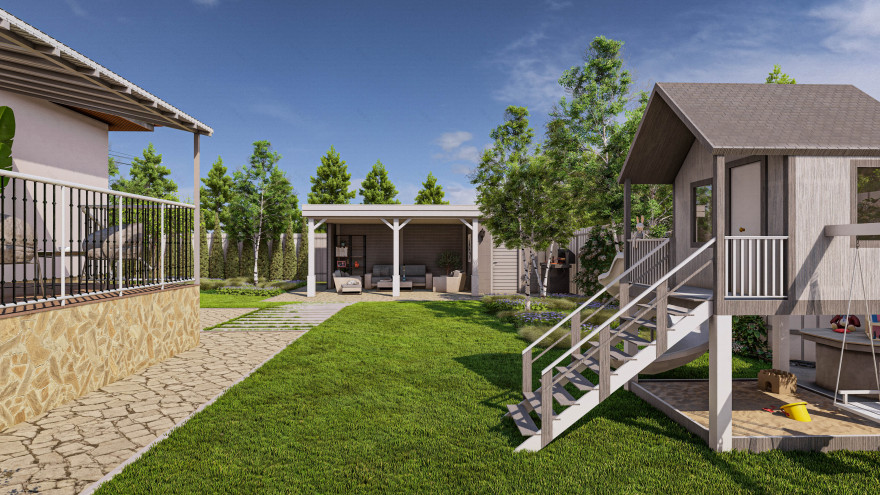 绿色绿洲中的一座温馨小屋-10