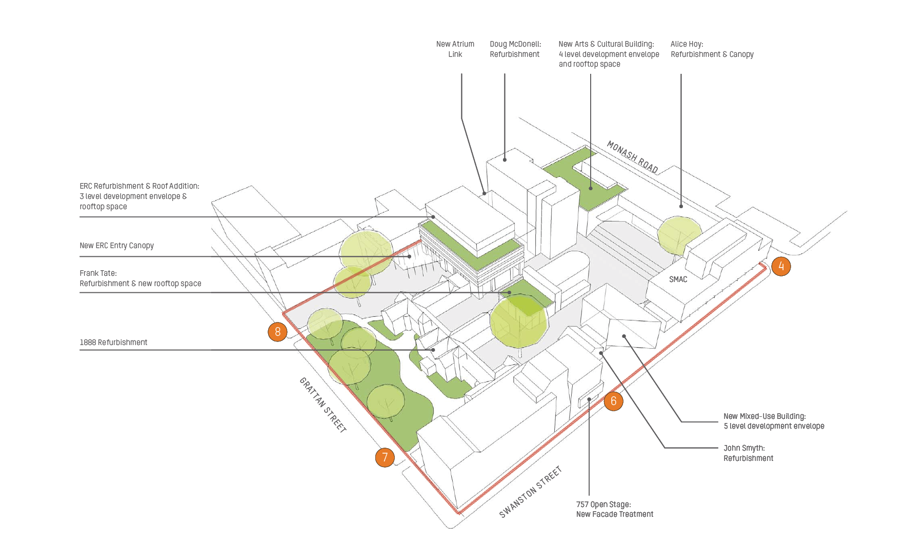 UoM New Student Precinct Urban Design Framework | Jackson Clements Burrows-18