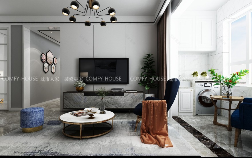 中新国际城 95 平现代简约婚房设计-7