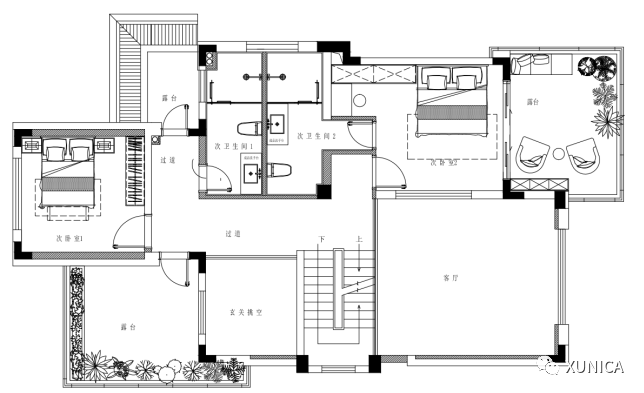 XUNICA DESIGN | 成都 300㎡现代别墅，自由优雅的人居空间-67