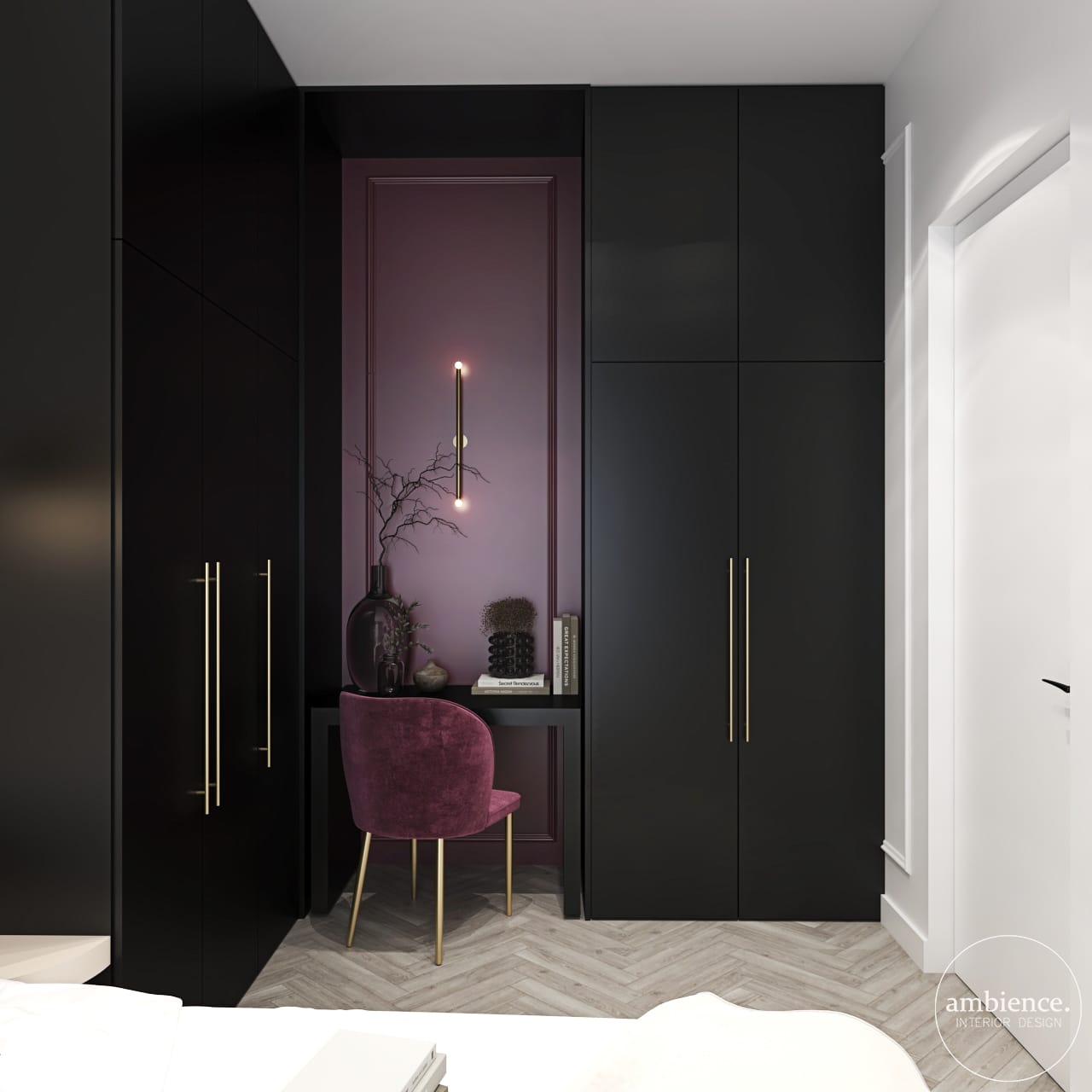 现代经典风带酒红色调室内项目丨波兰埃尔布隆格-24