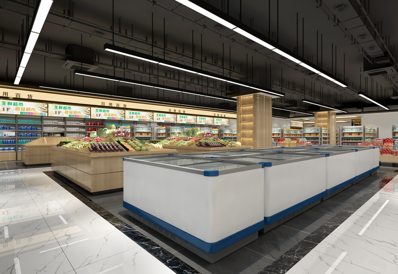 轻奢风鸵鸟鲜生超市，明亮洁净的购物空间-9