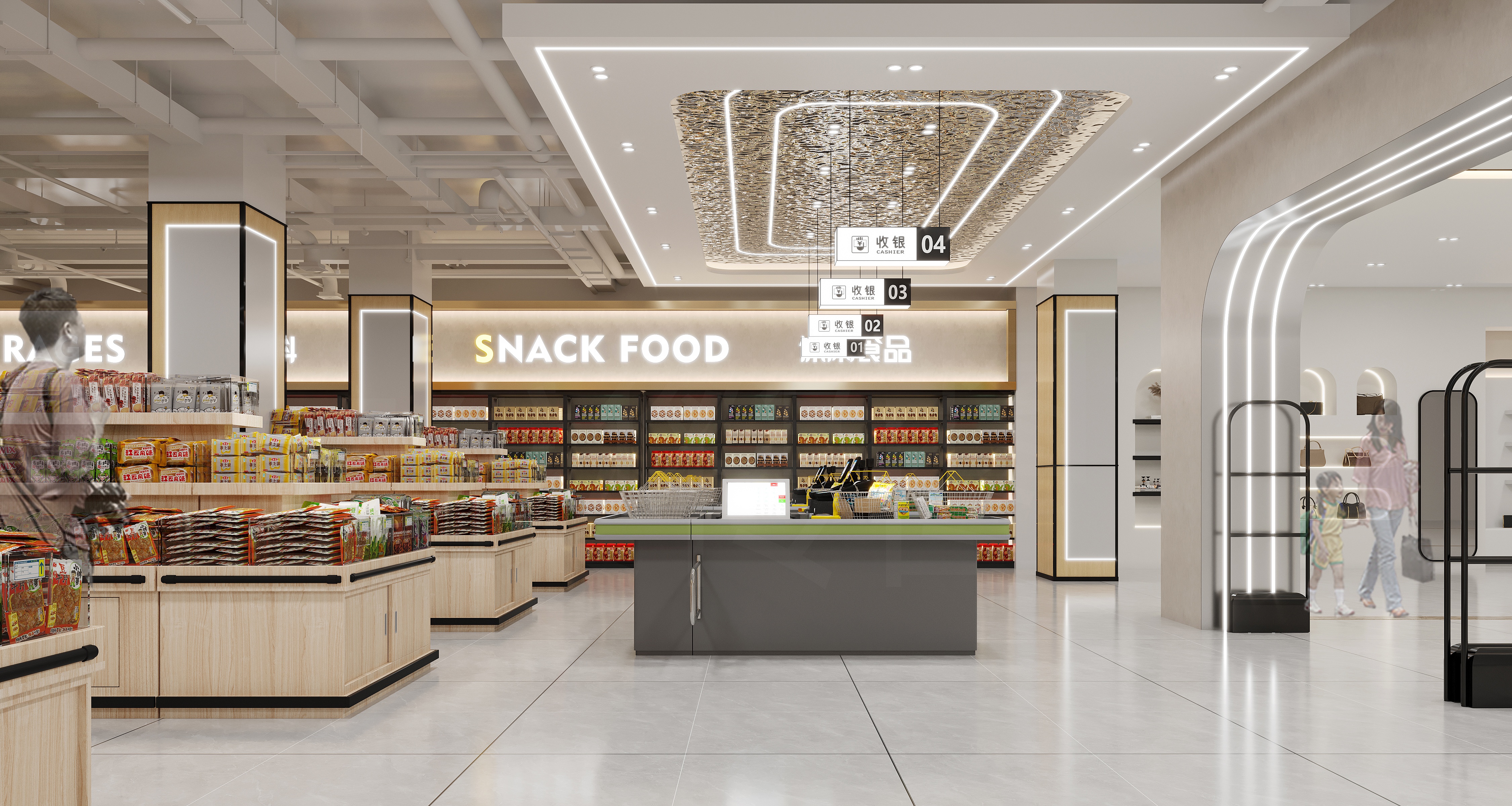 宽敞明亮的购物空间，品类清晰的分区陈列-2