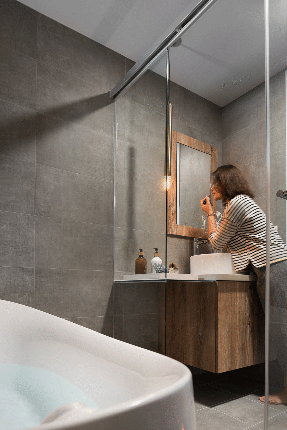 现代工业风 31㎡住宅，寓子设计诠释水泥墙与木质的完美融合-19