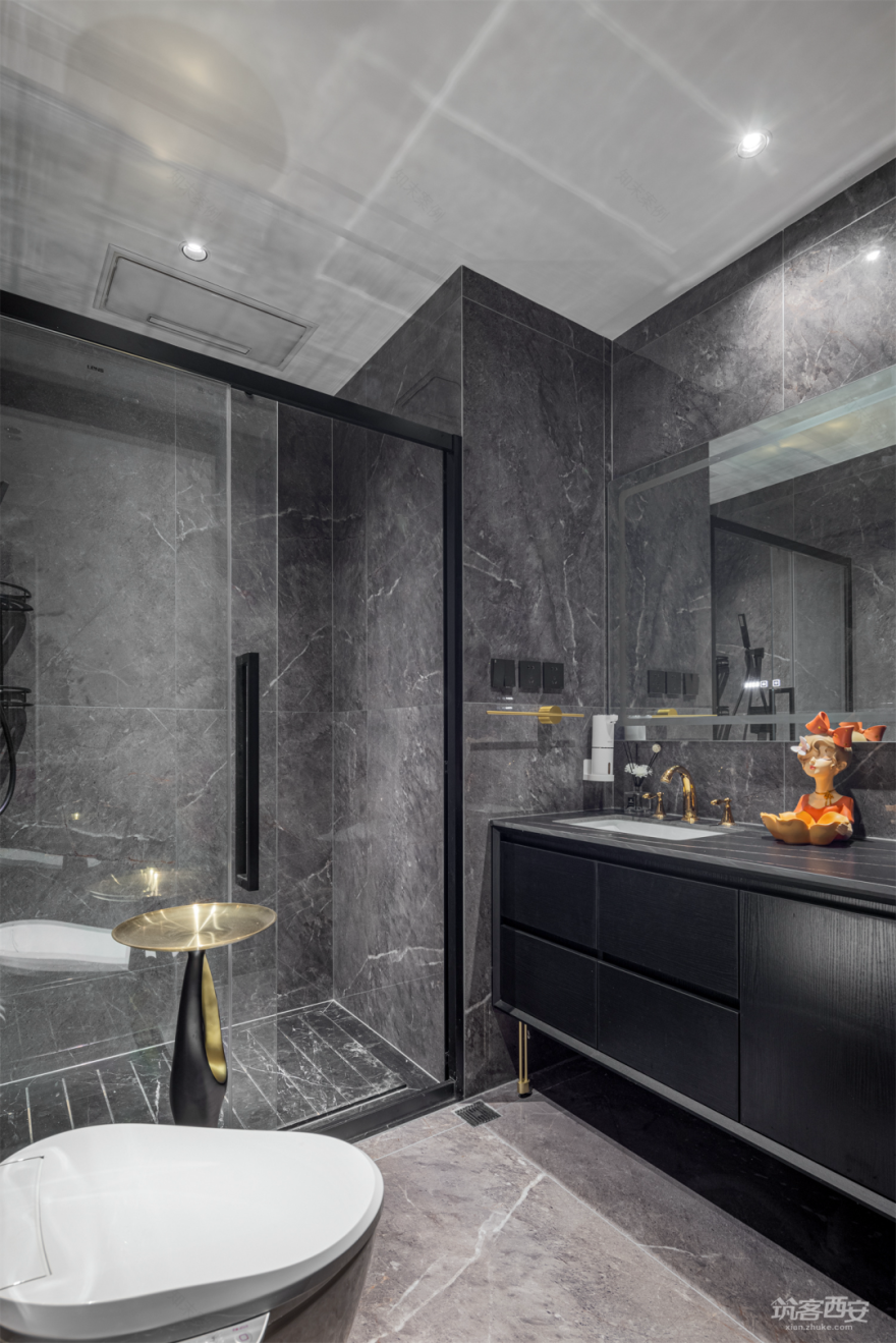 铜川荣耀壹品 · 撞色美式大平层设计丨中国铜川丨力创设计工作室-45