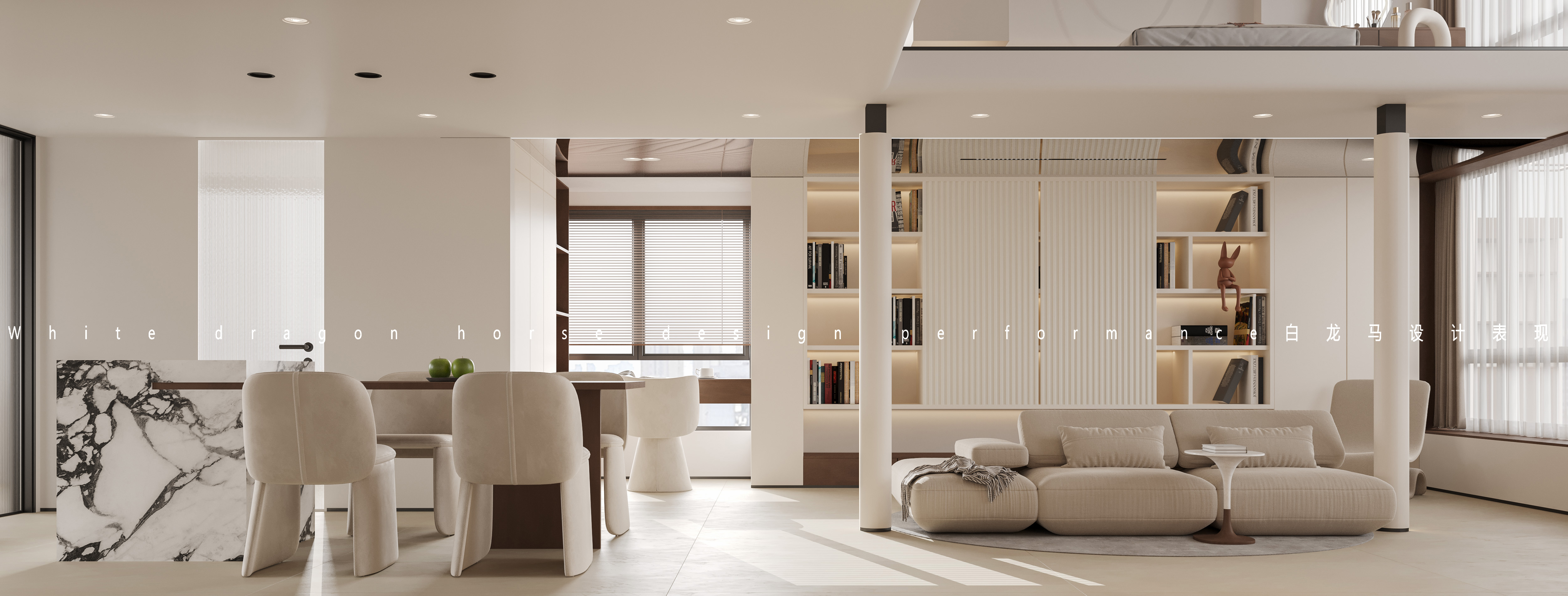 挑空别墅奶油风-3