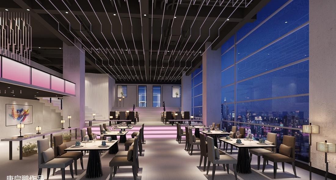 君瑛云顶餐厅 | 光影塑造的高端空中夜生活空间-0