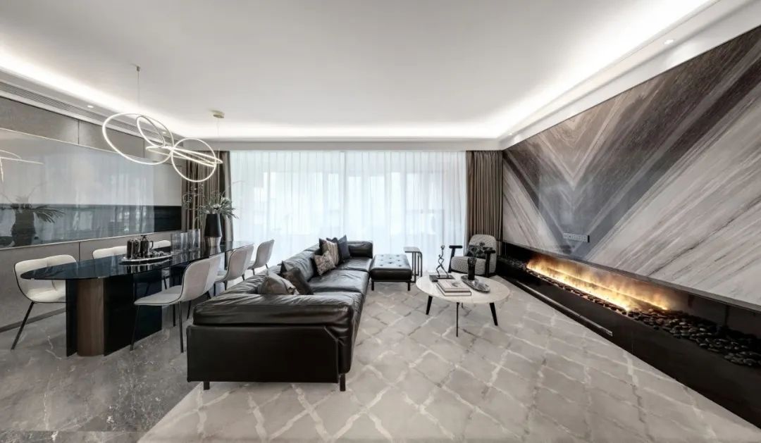 烟台万科翡翠长安样板间 | 抹茶色遇见黑灰色，简约至美-69