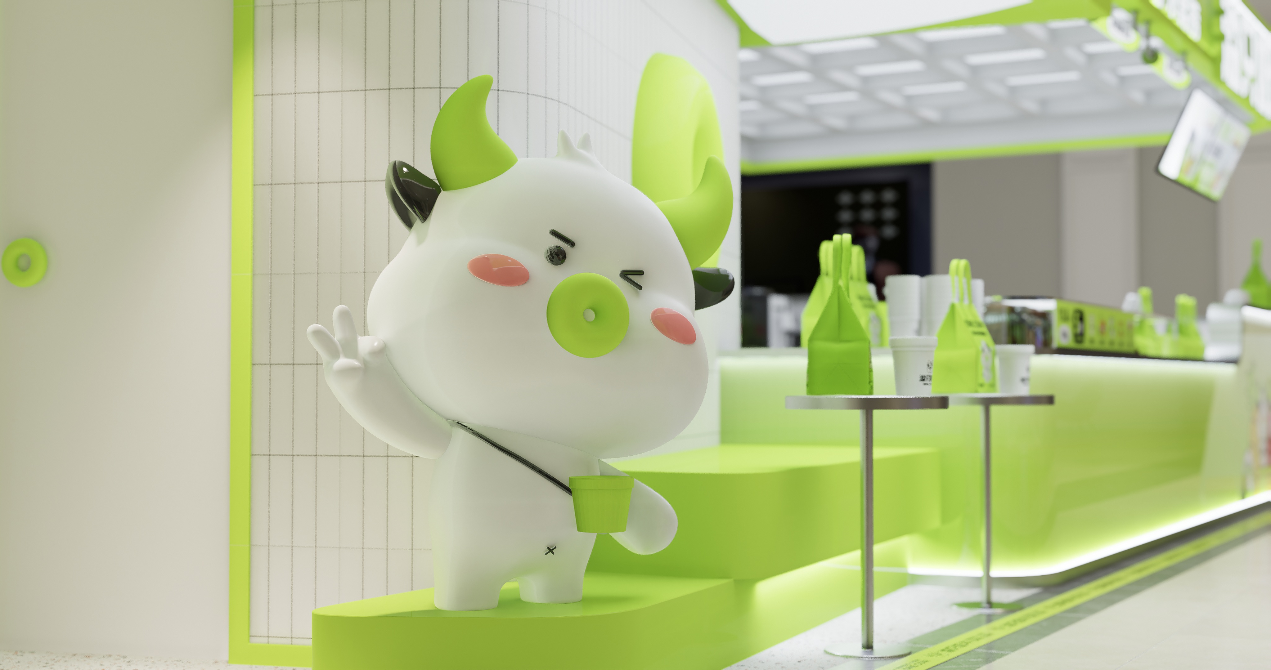 溢只奶牛酸奶水果捞空间设计-6