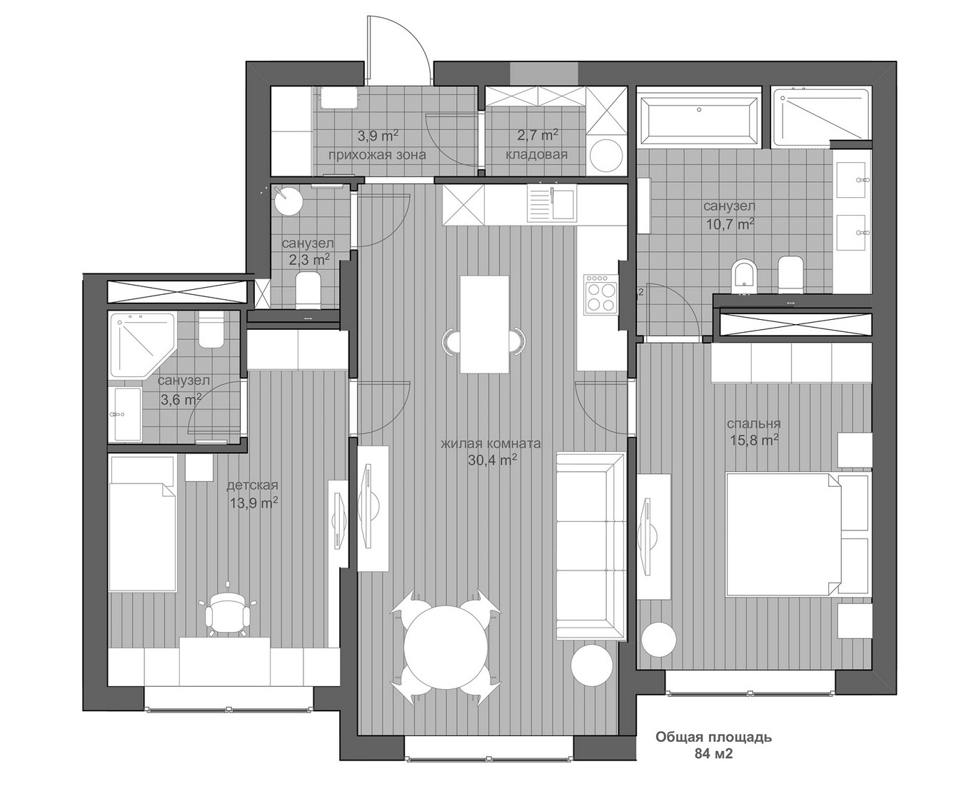 小户型多彩设计 | Oksana Dolgopiatova-0