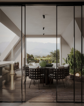 孟莎式屋顶客房餐厅（注：MANSARD指孟莎式屋顶，这里可能表示该餐厅所在建筑采用孟莎式屋顶设计） 丨荷兰