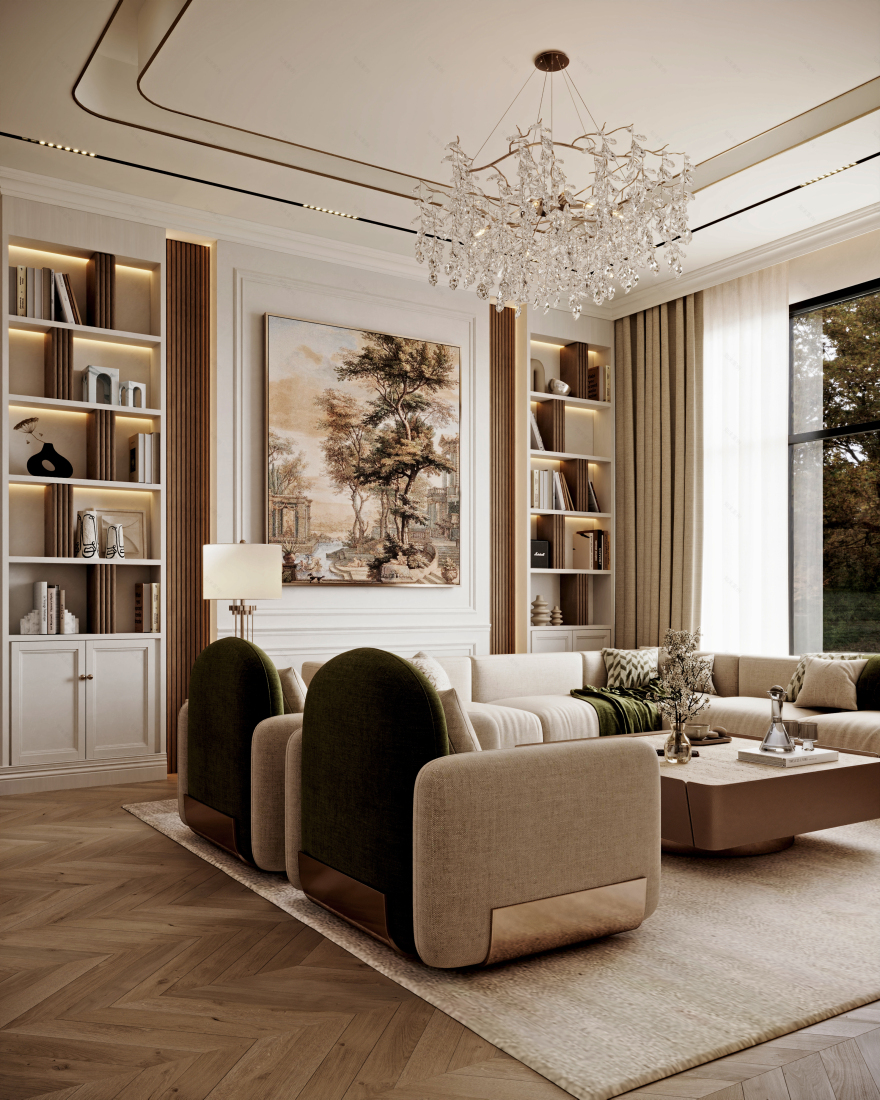 家庭区域一 现代新古典主义丨沙特阿拉伯丨Yara Abdelmonem-7