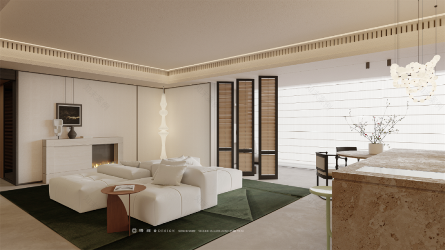 得间设计丨精装改法式婚房,将时光浸润在260㎡的质感新居里-52