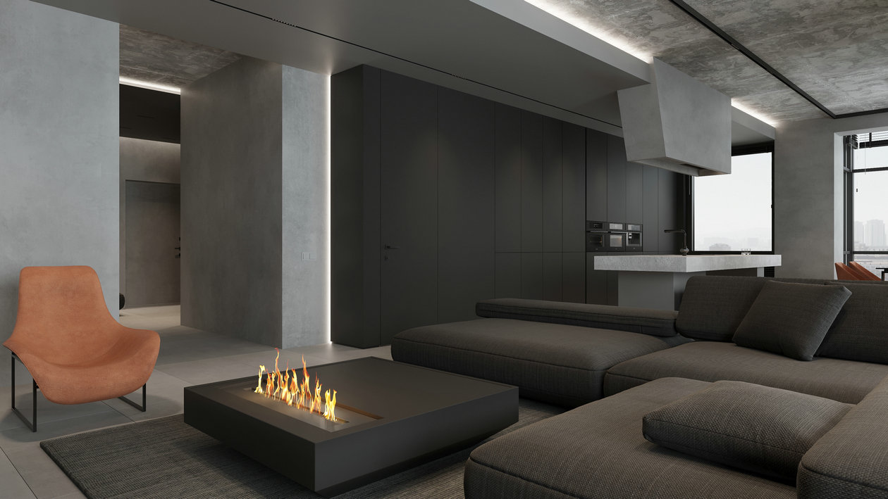 高级黑色系住宅设计-6